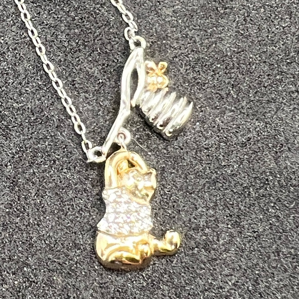 Disney Gold and Silver Winnie The Pooh Pendant Necklace